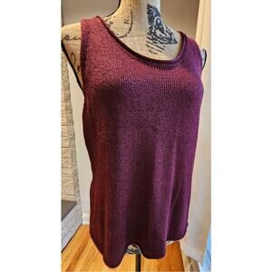 Eileen Fisher 54% Silk Plum Tank Top, NWOT, Sz L